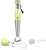 Immersion Hand Blender, UTALENT 3-in-1 8-Speed Stick Blender with Milk Frother, Egg Whisk for Coffee Milk Foam, Puree Baby Food, Smoothies, Sauces and Soups - Green - Image 2