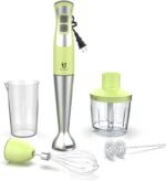 Immersion Hand Blender, UTALENT 5-in-1 8-Speed Stick Blender with 500ml Food Grinder, BPA-Free, 600ml Container,Milk Frother,Egg Whisk,Puree Infant Food, Smoothies, Sauces and Soups - Green - Image 2