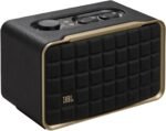 JBL Authentics 200 - Retro Style Smart Home Speaker with Built in Wi-Fi, Bluetooth and Voice Assistants, Alexa and Google Assistant, Multi-Room Playback, Automatic self tuning (Black/Gold) - Image 2