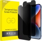 JETech Privacy Screen Protector for iPhone 16e 2025, iPhone 14 6.1-Inch, Anti Spy Tempered Glass Film, 2-Pack - Image 2