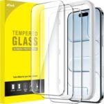 JETech Screen Protector for iPhone Air, Tempered Glass Film with Easy Installation Tool, 9H Hardness, Case-Friendly, 6.5-Inch Display, 3-Pack - Image 2