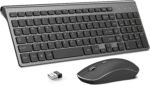 JOYACCESS Wireless Keyboard and Mouse,2.4G Ergonomic and Slim Wireless Computer Keyboard Mouse Designed for Windows, PC, Laptop,Tablet - Black Grey - Image 2