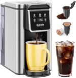 K Cup Coffee Maker with Strong Brew Setting, 50oz Removable Tank, 6-14 oz Brew Sizes Hot & Iced Coffee Machine for K-Cup and Grounds, Descaling Reminder, Stainless Steel - Image 2