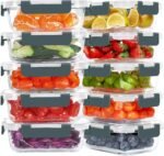KOMUEE 10 Packs 22 oz Glass Meal Prep Containers, Glass Food Storage Containers with Lids, Airtight Lunch Boxes BPA Free, Microwave and Freezer Safe - Image 2