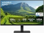 KOORUI 24-inch Computer Monitor Full HD 1920 x 1080p 100Hz VA Display 3000:1 Contrast Ratio with HDMI VGA, Three-Sided Slim Bezels, 100 x 100 mm VESA Mountable, Ergonomic Tilt, Black - Image 2