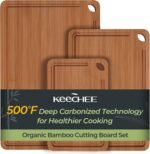 Keechee Bamboo Cutting Board, Durable Wood Cutting Boards for Kitchen with Deep Juice Grooves & Built-in Handles, Ideal Charcuterie & Chopping for Meat, Vegetables and Fruits Ideal Kitchen Gifts - Image 2