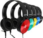 Kids Headphones Bulk 5 Pack, Student On Ear Color Varieties, Comfy Swivel Earphones for Classroom, Library, School, Airplane, for Online Learning and Travel, Noise Stereo Sound 3.5mm Jack (Colorful) - Image 2
