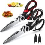Kitchen Scissor For General Use 2-Packs,Heavy Duty Kitchen Raptor Meat Shears,Dishwasher Safe Cooking Scissors, Stainless Steel Multi-function Scissors For Food,Chicken,Poultry, Fish, Pizza,Herbs - Image 2