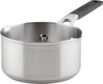 KitchenAid 71018 Stainless Steel Saucepan with Pour Spouts, 1 Quart - Brushed Stainless Steel - Image 2