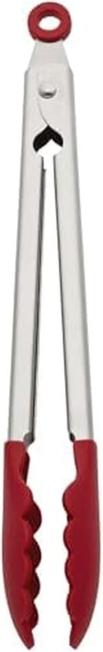 KitchenAid Silicone Stainless Steel Tongs, 12 Inch, Red - Image 2