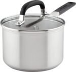 KitchenAid Stainless Steel Saucepan with Measuring Marks and Lid, 2 Quart, Brushed Stainless Steel - Image 2