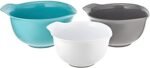 KitchenAid Universal Nesting Plastic Mixing Bowls, Set Of 3, 2.5 quart, 3.5 quart, 4.5 quart, Non Slip Base with Easy Pour Spout to Reduce Mess, Dishwasher Safe, Aqua Sky, White, Gray - Image 2