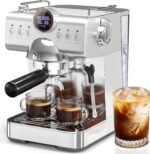 Kndko Espresso Machine with Cold Brew, 20 Bar Espresso Maker with Milk Frother, Stainless Steel Coffee Machine with 1.5L Removable Water Tank, Auto Sleep Mode, for Cappuccino, Latte - Image 2