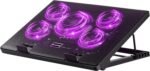 Kootek Laptop Cooling Pad, Laptop Cooler with 5 Quiet Fans for 12"-17" Computer PC Notebook Gaming Laptop Fan, Height Adjustable Laptop Cooling Stand Laptop Accessories (Purple) - Image 2