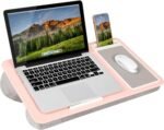 LAPGEAR Home Office Lap Desk with Device Ledge, Mouse Pad, and Phone Holder - Pink - Fits up to 15.6 Inch Laptops - Style No. 91584 - Image 2