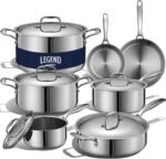 LEGEND COOKWARE 5-Ply Stainless Steel Cookware Set, 12-Piece Pots and Pans Set - Induction Compatible, Oven Safe 800°F - Non-Toxic, No Coatings - Built to Last Generations - Image 2