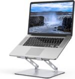 Laptop Stand for Desk, Adjustable Laptop Riser, Metal Foldable Computer Stand Holder Portable Notebook Mount, Ventilated Cooling Printer Stand Compatible with 10-15.6” Laptops - Image 2