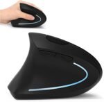 Lekvey Left Handed Mouse, Wireless 2.4 GHz USB Lefty Left Hand Ergonomic Vertical Mouse, Less Noise - Black - Image 2
