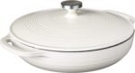 Lodge 3.6 Quart Enameled Cast Iron Round Casserole With Lid– Dual Handles – Oven Safe up to 500° F or on Stovetop - Use to Marinate, Cook, Bake, Refrigerate and Serve – Oyster White - Image 2