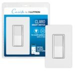 Lutron Claro Smart Light Switch w/ Wall Plate for Caseta Lighting, for LED Lights, Fans, 5 Amp, Single-Pole/3-Way, Neutral Required, DVRFW-5NS-WH-A, White - Image 2