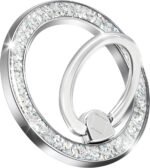 MENTINS Magnetic Phone Ring for MagSafe Grip [Super Magnet] Stylish Twinkle Ring Holder Stand with, Mag Safe Accessory for iPhone 16/15/14/13 Pro Max Plus, Silver - Image 2