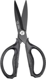 MITSUMOTO SAKARI Japanese Kitchen Scissors, All Purpose, Black Titanium Plated Heavy Duty, Multipurpose Cooking and Herb Scissors with Micro Serrated Edge - Image 2