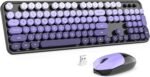 MOFII Wireless Keyboard and Mouse Combo, 2.4GHz Retro Typewriter Keyboard Full Size, Cute Wireless Mice, USB Dongle Plug and Play, for Laptop, PC, Desktop, Windows (Black Purple Gradient Color) - Image 2