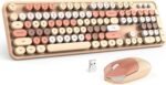 MOFII Wireless Keyboard and Mouse Combo, Milk Tea Colorful Round Key Typewriter Keyboards, 2.4G Full Size Keyboard and Cute Wireless Mice, USB Receiver Plug and Play, for Laptop, PC, Windows - Image 2