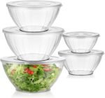 MOLIGOU 5 Pack Extra Large Mixing Bowls with Lids Set, Plastic Nesting Bowls for Meal Prep, Baking, Serving, 7.2/4.7/2.9/1.8/0.9 qt - Image 2