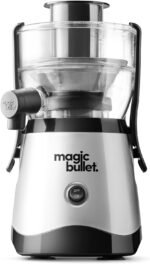 Magic Bullet® Mini Juicer, Countertop Space-Saving, 2" Feed Chute for Fruits and Vegetables, 400W, Compact Design, Black/Silver, MBJ10100 - Image 2