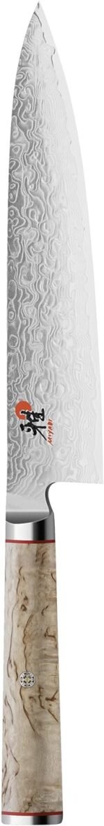 Miyabi Birchwood SG2 Japanese Chef's Knife, 8-inch, Chef's Kitchen Knife, Karelian Birch Handle, 100-layer flower Damascus pattern, Handcrafted in Seki, Japan - Image 2