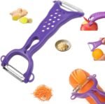 Multi Fruit Vegetable Peeler & Grater, Double Serrated Stainless Steel Blade（Peeler and Grater Function), Sharp Blade for Cucumbers,Carrot, Apples, Potato Eye Remover. Grinding of Garlic and Ginger - Image 2