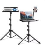 NOVAMART Laptop Tripod Stand – Adjustable Laptop Holder with Phone Mount | Heavy- Duty Alloy Tripod Stand with Tray | Height Adjustable 0.65–1.6m | Portable, Foldable, 15kg Load Capacity | Black - Image 2