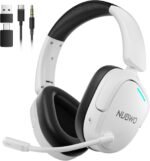 NUBWO Gaming Headset Wireless for PS5, PC - Dual 2.4G & Bluetooth Simultaneous Headphones, EQ Sound Modes, Noise-Canceling Mic, 50-Hour Battery, White - Image 2