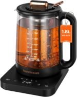 Narcissus Electric Kettle Temperature Control ±5℉, 1.8L Glass Electric Tea Kettle with Removable Infuser for Flowers & Fruit Tea, 1200W Fast Boiling, 6 Hours Keep Warming, Black - Image 2