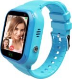Naumish 4G Kids Smart Watch with GPS Tracker, Smartwatches with Video Calling Voice Chat One Key Class Mode SOS Calls Camera Alarm Clock Pedometer Touch Screen Gifts for 4-12 Girls Boys (Blue) - Image 2