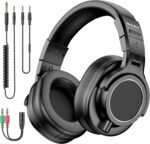 New Bee Wired Over Ear Headphones, Studio Headphones with 50mm Drivers and 6.35mm & 3.5mm Jack DJ Headphones for Studio Monitor & Mixing DJ Guitar AMP Podcast Piano Keyboard - Image 2
