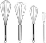 NileHome Stainless Steel Whisk Set 8" 10" 12" Kitchen Whisk Kitchen Wisk Wire Whisks for Cooking, Whisking, Blending, Beating, Stirring-4 Pack - Image 2