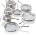 Ninja EverClad Stainless Steel Cookware 12 Piece Pots & Pans Set, All Stovetops & Induction, Oven Safe to 600°F, Tri-Ply Commercial-Grade, C99012 - Image 2