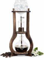 Nispira Iced Coffee Cold Brew Drip Tower Coffee Maker, 6–8 Cup Manual Cold Brew Brewer with Adjustable Valve, Wooden Frame & Glassware, Slow Cold Extraction System - Image 2
