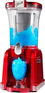 Nostalgia Frozen Drink Maker and Margarita Machine for Home - 32-Ounce Slushy Maker with Stainless Steel Flow Spout - Easy to Clean and Double Insulated - Retro Red - Image 2