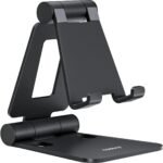 Nulaxy Dual Folding Cell Phone Stand, Fully Adjustable Foldable Desktop Phone Holder Cradle Dock Compatible with iPhone 17 16 15 14 13 12 11 Pro Max Xs Xr X 8, Nintendo Switch, All Phones - Image 2
