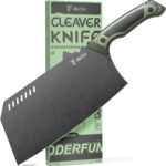 ODERFUN 8 Inch Meat Cleaver - Rust-Resistant Full-Tang Steel, G10 Non-Slip Handle - Professional Bone Cutting Knife for Outdoor Cooking & Butcher Use with Gift Box - Knife For Men - Image 2