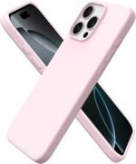 ORNARTO Compatible with iPhone 16 Pro Max Case 6.9", Slim Liquid Silicone 3 Layers Soft Gel Rubber Shockproof Protective Cover with Anti-Scratch Microfiber Lining-Chalk Pink - Image 2
