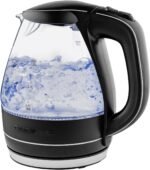 OVENTE Electric Kettle, 1.5L Borosilicate Glass Countertop Water Heater and Boiler for Coffee or Tea, BPA-Free, Auto Shut-Off, Boil-Dry Protection, Removable and Washable Spout Filter, Black KG83B - Image 2