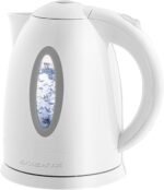 OVENTE Electric Kettle, 1.7L Fast Boiling Water Heater for Coffee or Tea, BPA Free with Water Level Gauge, Auto Shut-Off, Boil-Dry Protection, Indicator Light and Removable Filter, White KP72W - Image 2