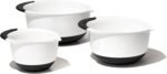 OXO Good Grips 3- Piece Plastic Mixing Bowl Set, 2500 ml,White/Black - Image 2