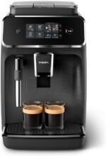 Philips 2200 Series Fully Automatic Espresso Machine, Classic Milk Frother, 2 Coffee Varieties, Intuitive Touch Display, 100% Ceramic Grinder, AquaClean Filter, Aroma Seal, Black (EP2220/14) - Image 2