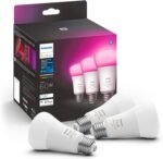 Philips Hue A19 LED Smart Light Bulb - White and Color Ambiance - 60W Indoor Light Bulb - Control with Hue App - Works with Alexa, Google Assistant and Apple Homekit - 3 Pack - Image 2
