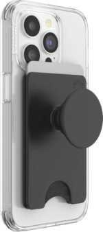 PopSockets Phone Wallet with Expanding Kickstand, Phone Card Holder - Black - Image 2